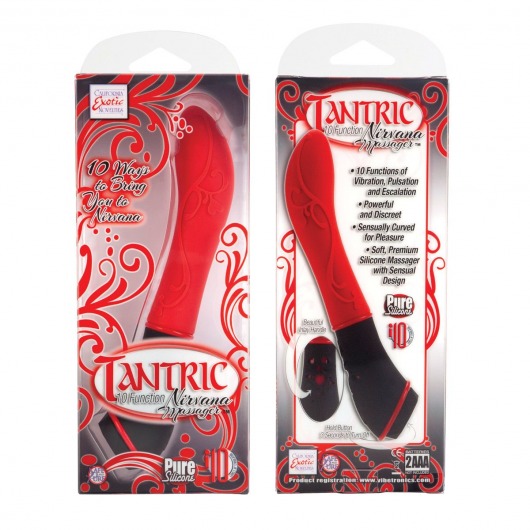 Красный вибромассажер Tantric 10-Function Nirvana - 19 см. - California Exotic Novelties