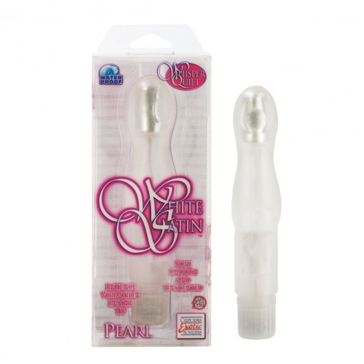 Белый вибромассажер White Satin Pearl - 15 см. - California Exotic Novelties