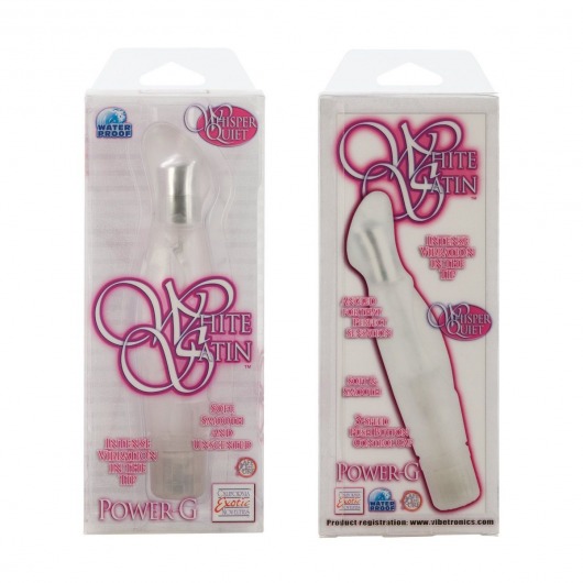Белый вибромассажер White Satin Power  G  - 15 см. - California Exotic Novelties