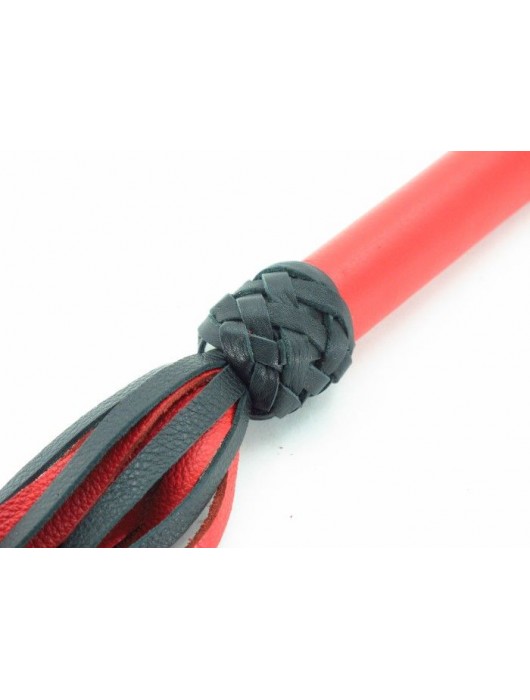 Черно-красная плеть с красной ручкой  Турецкие головы  - 57 см. - БДСМ Арсенал - купить с доставкой в Москве