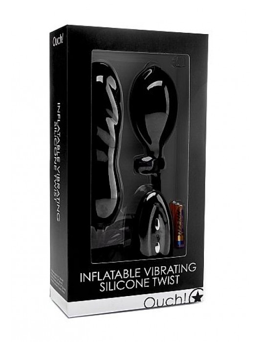 Черный расширяющийся анальный виброплаг с грушей - 14,5 см. - Shots Media BV