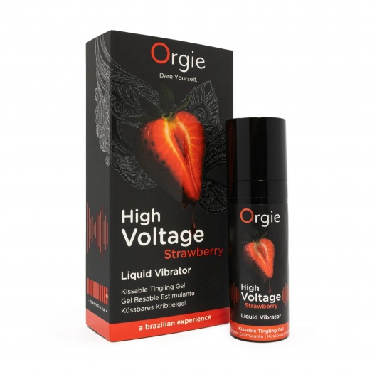 Жидкий вибратор Orgie High Voltage Strawberry - 15 мл. - ORGIE - купить с доставкой в Москве