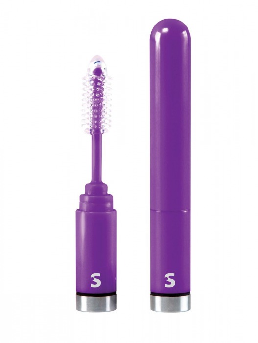 Фиолетовый мини-вибратор Eyelash Curler Brush в виде туши для ресниц - 13 см. - Shots Media BV