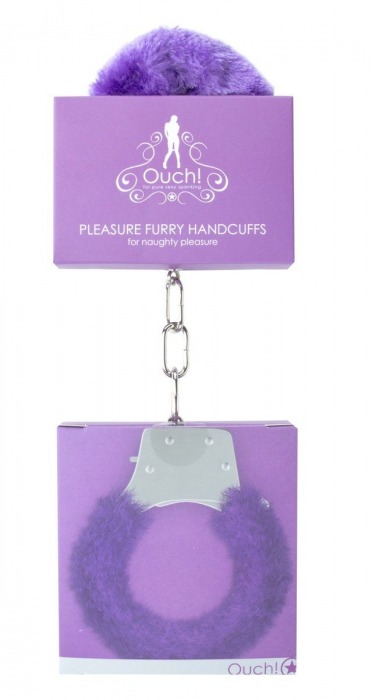 Фиолетовые пушистые наручники OUCH! Purple - Shots Media BV - купить с доставкой в Москве