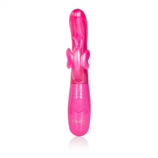 Розовый вибромассажер Fluttering Butterfly Vibes - 22 см. - California Exotic Novelties