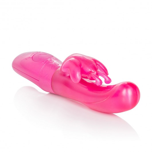 Розовый вибромассажер Fluttering Butterfly Vibes - 22 см. - California Exotic Novelties