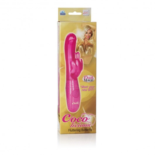 Розовый вибромассажер Fluttering Butterfly Vibes - 22 см. - California Exotic Novelties