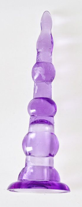 Фиолетовый анальный вибромассажёр-ёлочка - 14,5 см. - Sextoy 2011