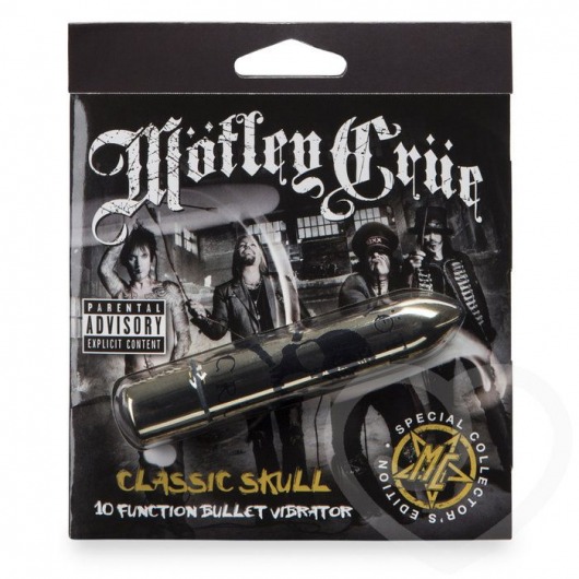 Золотистая вибропуля Motley Crue Classic Scull - Motley Crue