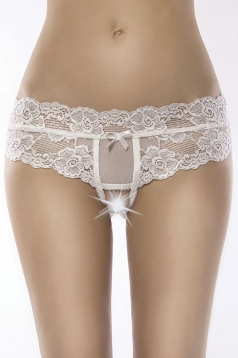 Кружевные трусики-стринги с широким пояском и интимным доступом - FlirtOn купить с доставкой