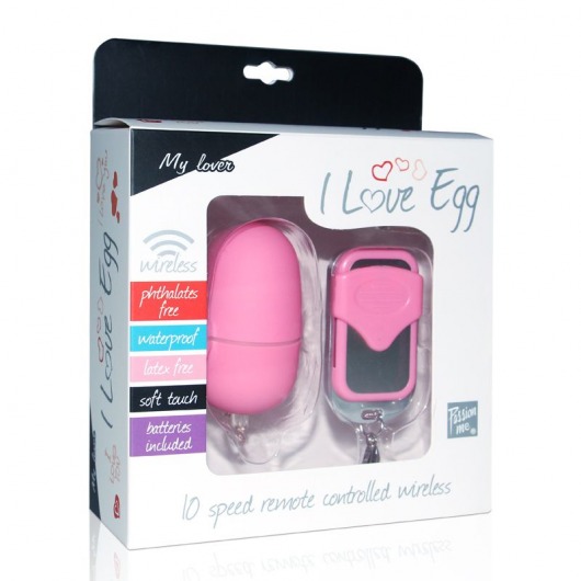 Среднее розовое виброяйцо I Love Egg с 10 скоростями вибрации - Lovetoy