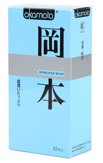 Презервативы в обильной смазке OKAMOTO Skinless Skin Super lubricative - 10 шт - Okamoto - купить с доставкой в Москве