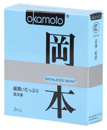 Презервативы в обильной смазке OKAMOTO Skinless Skin Super lubricative - 3 шт. - Okamoto - купить с доставкой в Москве