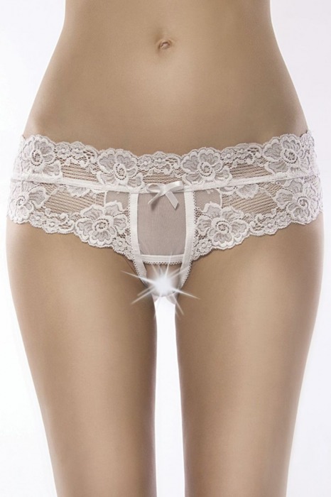 Кружевные трусики-стринги с интимным доступом - FlirtOn купить с доставкой