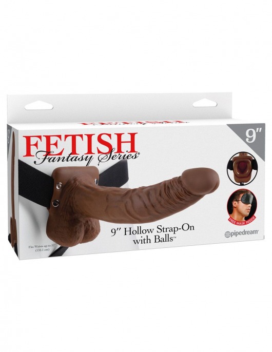 Полый мужской фаллопротез Hollow Strap-On with Balls - 24 см. - Pipedream - купить с доставкой в Москве