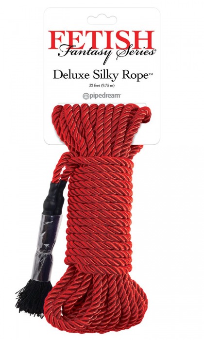Красная веревка для фиксации Deluxe Silky Rope - 9,75 м. - Pipedream - купить с доставкой в Москве