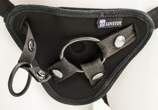 Страпон с 2 насадками и вибрацией UniStrap - 20 и 18 см. - LOVETOY (А-Полимер) - купить с доставкой в Москве