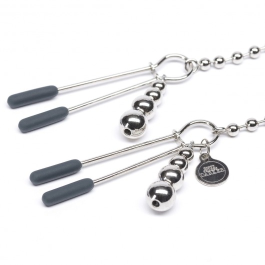 Зажимы для сосков на нитке бусин At My Mercy Chained Nipple Clamps - Fifty Shades of Grey - купить с доставкой в Москве
