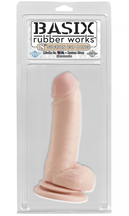 Телесный фаллоимитатор 8  Dong with Suction Cup - 19,1 см. - Pipedream