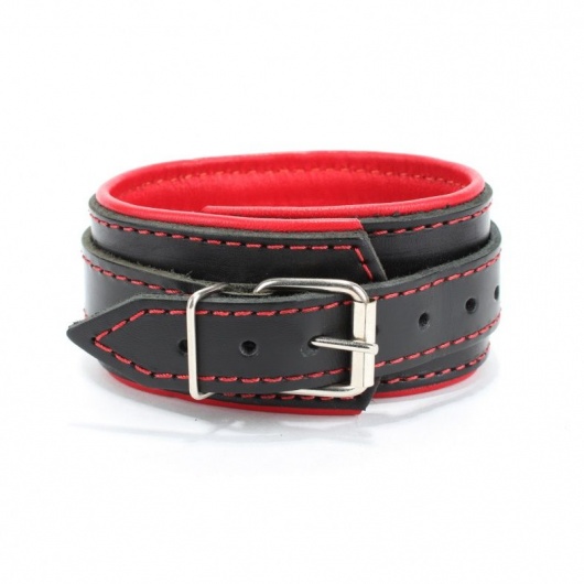 Ошейник с красным подкладом - БДСМ Арсенал - купить с доставкой в Москве