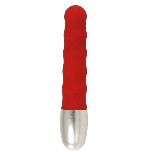 Стильный красный мини-вибратор Discretion Vibe Ribbed - 11 см. - Seven Creations