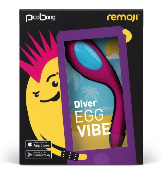 Розовый вибростимулятор DIVER EGG VIBE с управлением при помощи смартфона - PicoBong