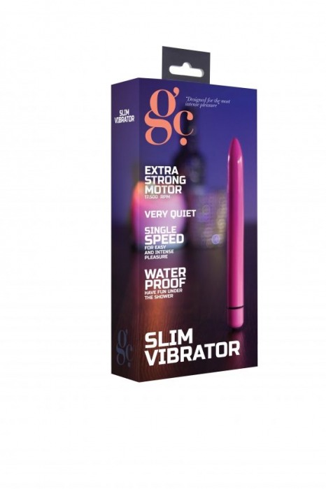 Фиолетовый тонкий вибратор GC Slim Vibe - 16,5 см. - Shots Media BV