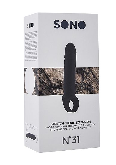 Чёрная удлиняющая насадка Stretchy Penis Extension No.31 - Shots Media BV - в Москве купить с доставкой