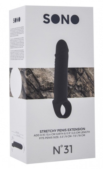 Чёрная удлиняющая насадка Stretchy Penis Extension No.31 - Shots Media BV - в Москве купить с доставкой