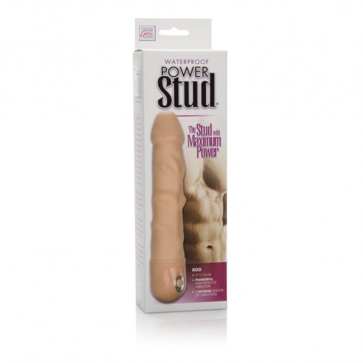 Реалистичный вибромассажер Waterproof Power Stud Rod - 22,8 см. - California Exotic Novelties