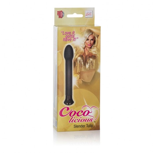 Чёрный вибромассажер Coco Licious Slender Tulip Vibes - 17 см. - California Exotic Novelties