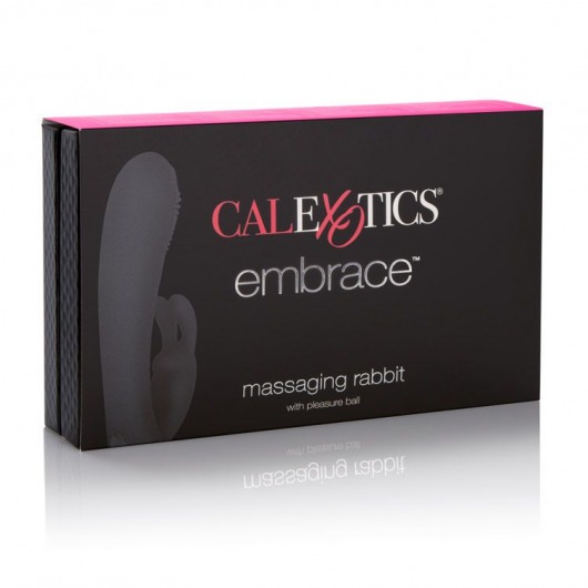 Фиолетовый вибромассажер Embrace Massaging Rabbit с щёточкой на головке - California Exotic Novelties