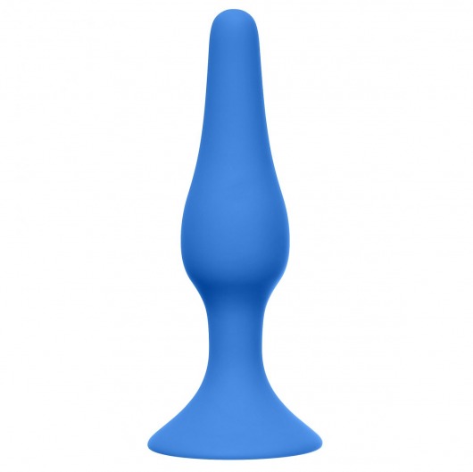 Синяя анальная пробка Slim Anal Plug Medium - 11,5 см. - Lola Games