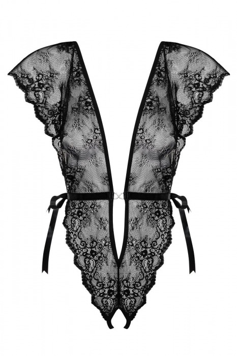 Кружевной V-образный тедди Merossa с пояском и доступом - Obsessive купить с доставкой