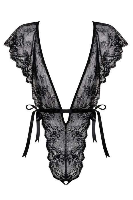 Кружевной V-образный тедди Merossa с пояском и доступом - Obsessive купить с доставкой