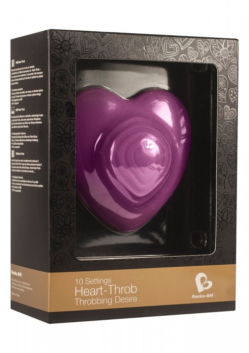 Стильный фиолетовый вибромассажер Heart Throp - Rocks-Off