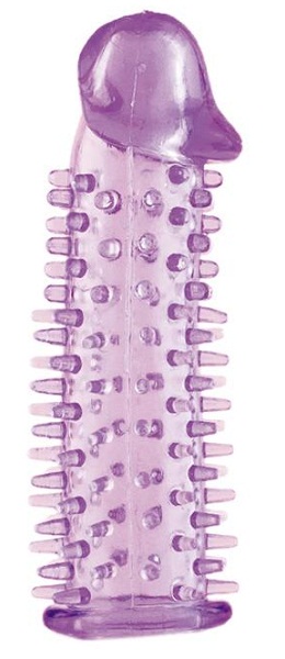 Фиолетовая насадка на половой член с закрытой головкой и шипами - 12,5 см. - ToyFa - в Москве купить с доставкой