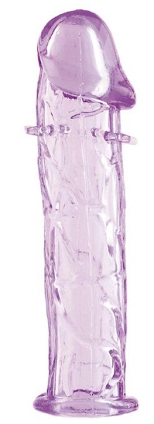 Гладкая фиолетовая насадка с усиками под головкой - 12,5 см. - ToyFa - в Москве купить с доставкой