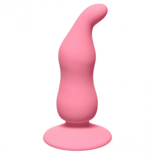 Розовая анальная пробка Waved Anal Plug Pink - 11 см. - Lola Games