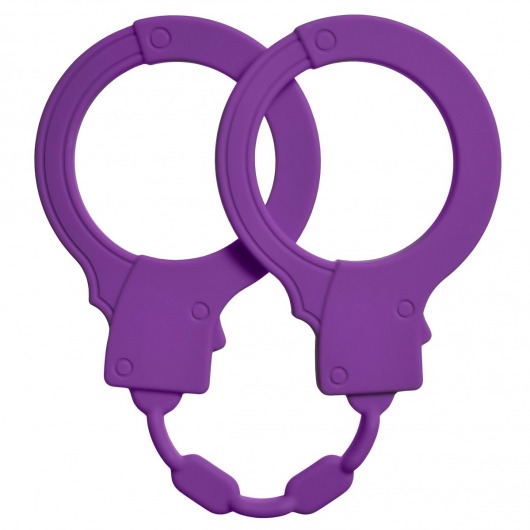 Фиолетовые силиконовые наручники Stretchy Cuffs Purple - Lola Games - купить с доставкой в Москве