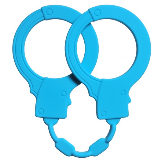 Голубые силиконовые наручники Stretchy Cuffs Turquoise - Lola Games - купить с доставкой в Москве