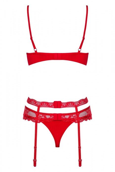 Чувственный ажурный комплект Heartina из 3 предметов - Obsessive купить с доставкой