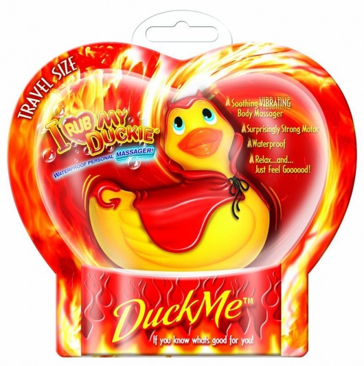 Вибратор утка-дьяволенок I Rub My Duckie Red Devil Travel Size - Big Teaze Toys