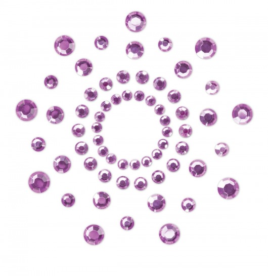 Фиолетовые наклейки на грудь Mimi - Bijoux Indiscrets - купить с доставкой в Москве