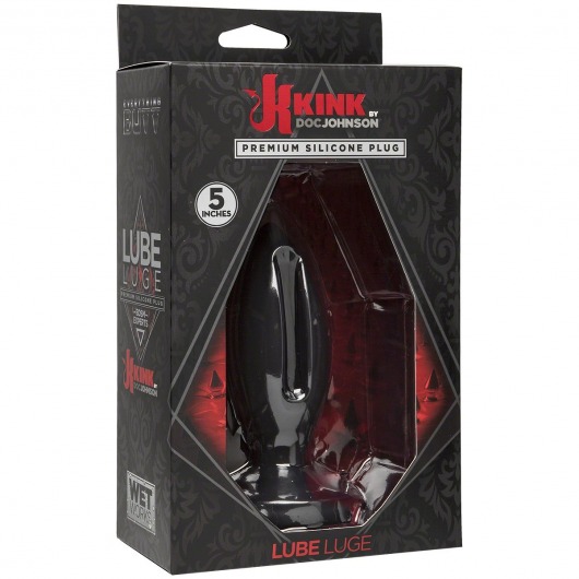 Чёрная анальная пробка Kink Wet Works Lube Luge Premium Silicone Plug 5  - 12,7 см. - Doc Johnson