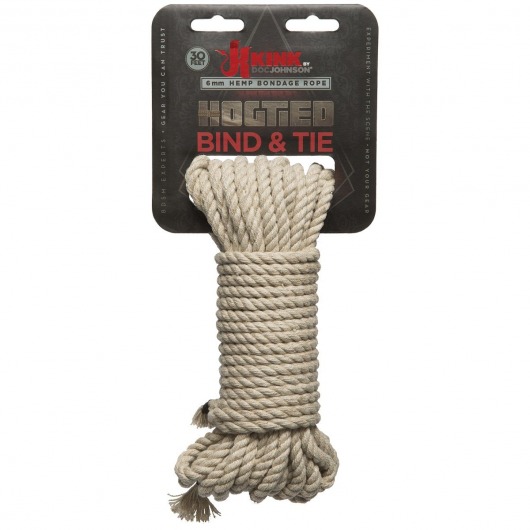 Бондажная пеньковая верёвка Kink Bind   Tie Hemp Bondage Rope 30 Ft - 9,1 м. - Doc Johnson - купить с доставкой в Москве