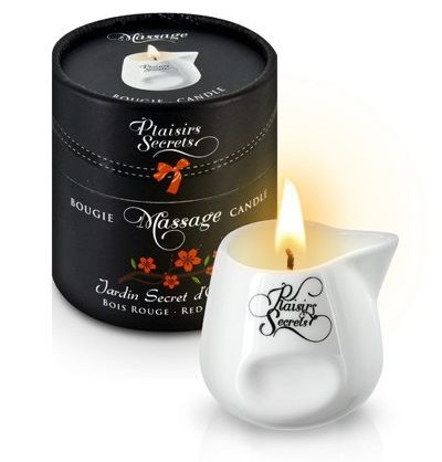 Массажная свеча с ароматом красного дерева Jardin Secret D orient Bois Roug - 80 мл. - Plaisir Secret - купить с доставкой в Москве
