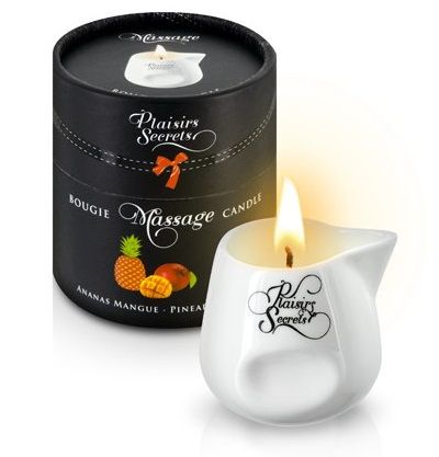 Массажная свеча с ароматом манго и ананаса Bougie de Massage Ananas Mangue - 80 мл. - Plaisir Secret - купить с доставкой в Москве