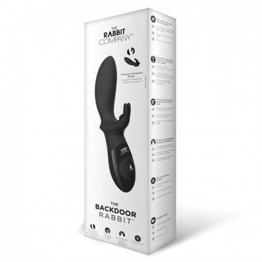 Чёрный вибратор для стимуляции простаты BACKDOOR RABBIT - The Rabbit Company - в Москве купить с доставкой