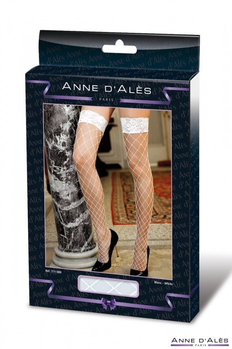 Чулки в крупную сетку Erica с кружевной резинкой на силиконе - Anne d Alès купить с доставкой
